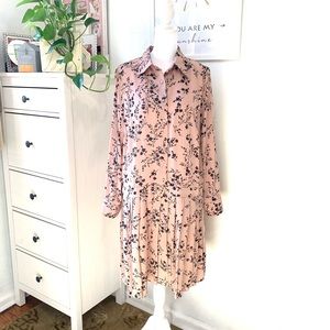 NANETTE LEPORE Long Sleeve collar Floral dress